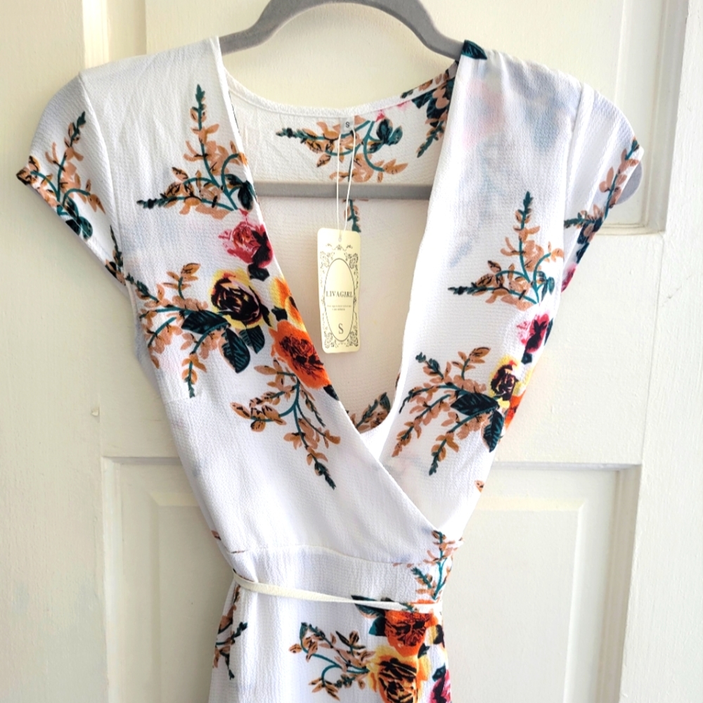Liva Girl White floral dress